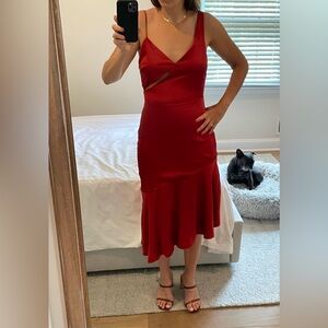 For Love and Lemons Burnt Orange Silk Dress